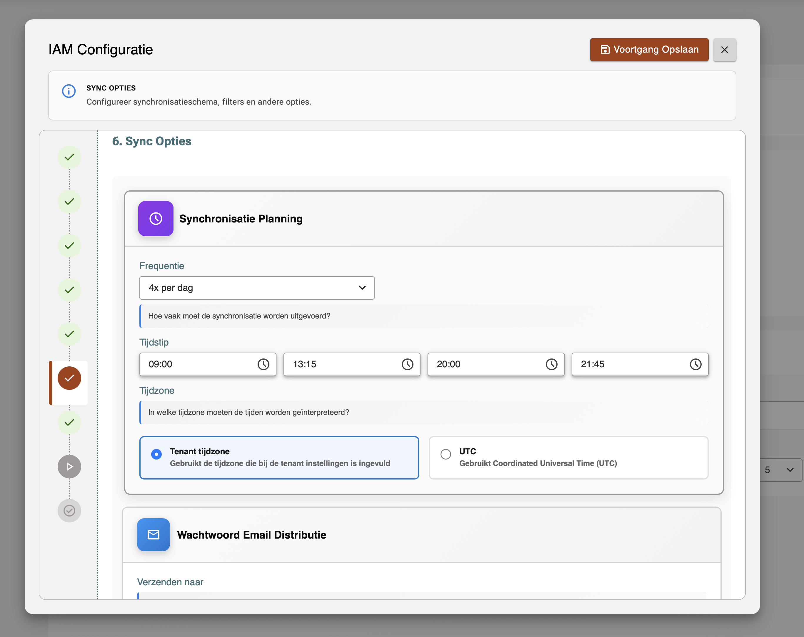 Sync Planning en wachtwoord distributie