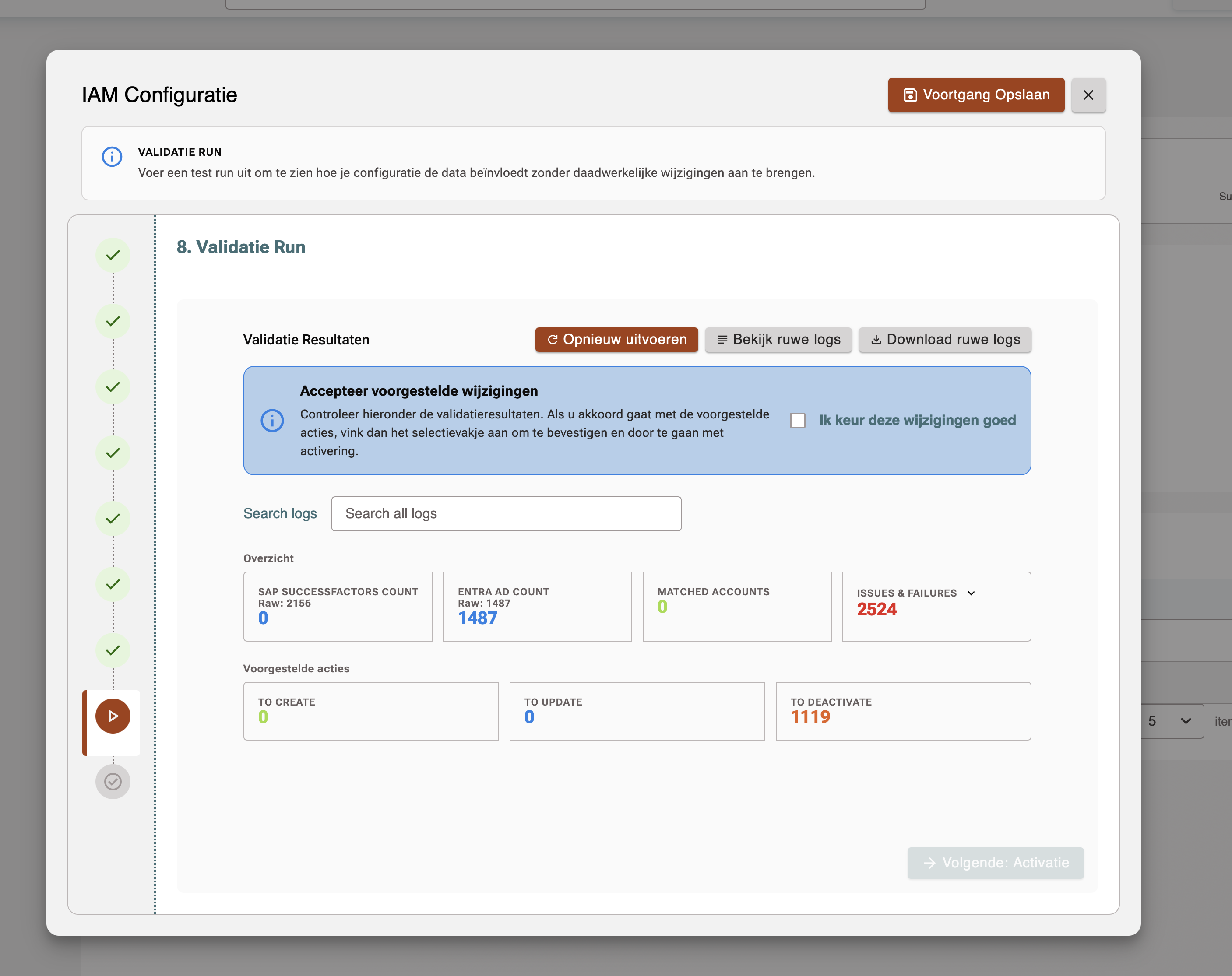 Validatie Run resultaten